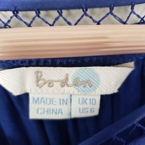 Boden Cobalt Blue 3/4 Sleeve Lattice Cutout Neck  Tunic Size 6 - Picture 3 of 4